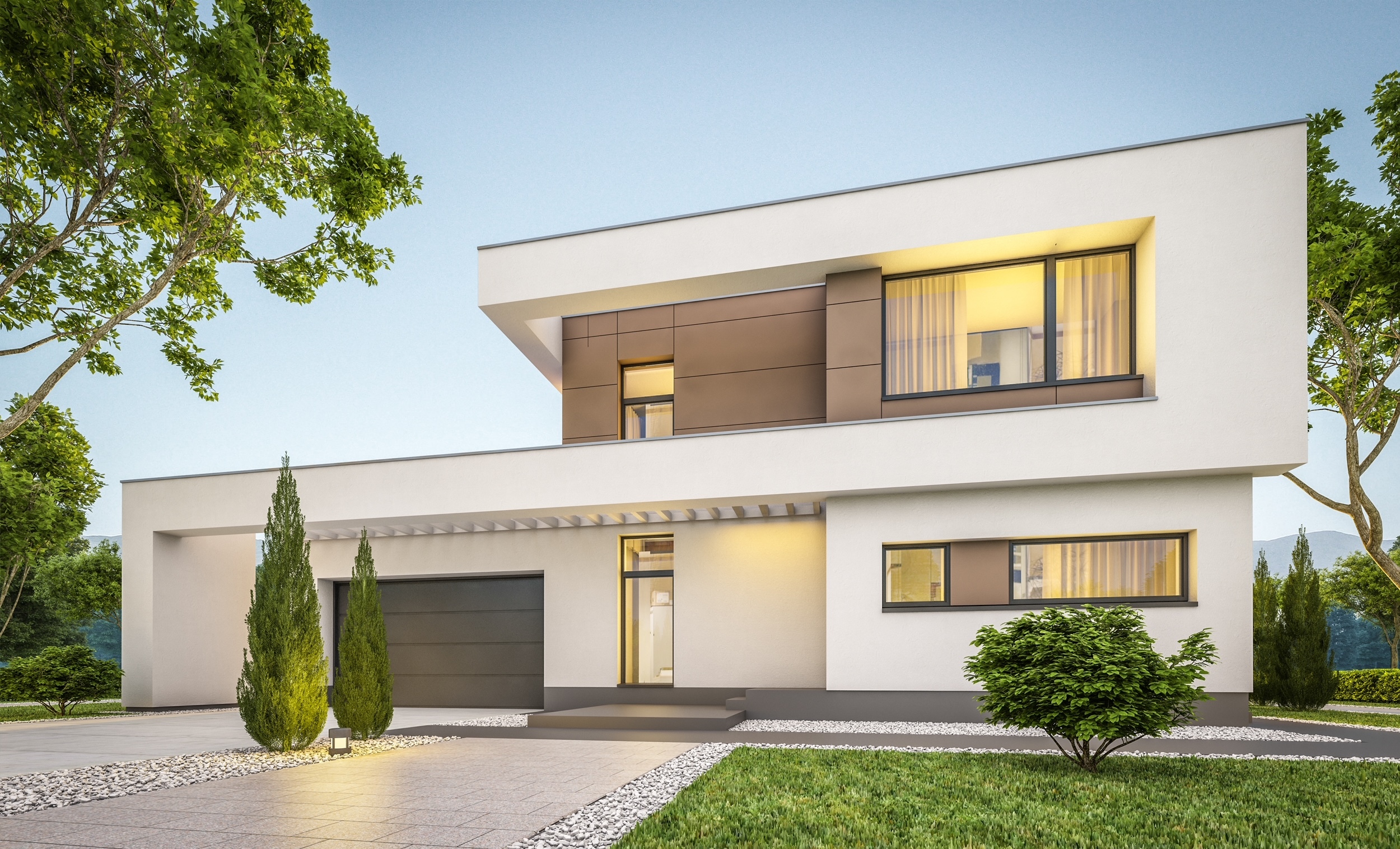 Villa Eingangsbereich mit Doppelgarage