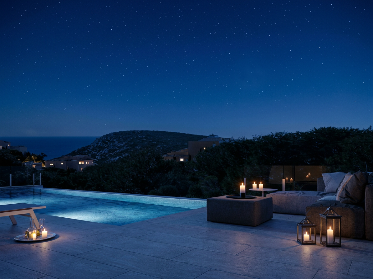 Pool bei Nacht